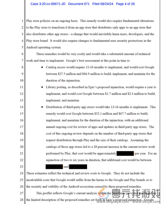 谷歌：满足Epic开放第三方商店要求需耗资超6千万美金